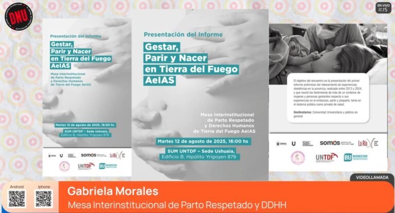 Presentan hoy el informe «Gestar, Parir y Nacer en Tierra del Fuego»